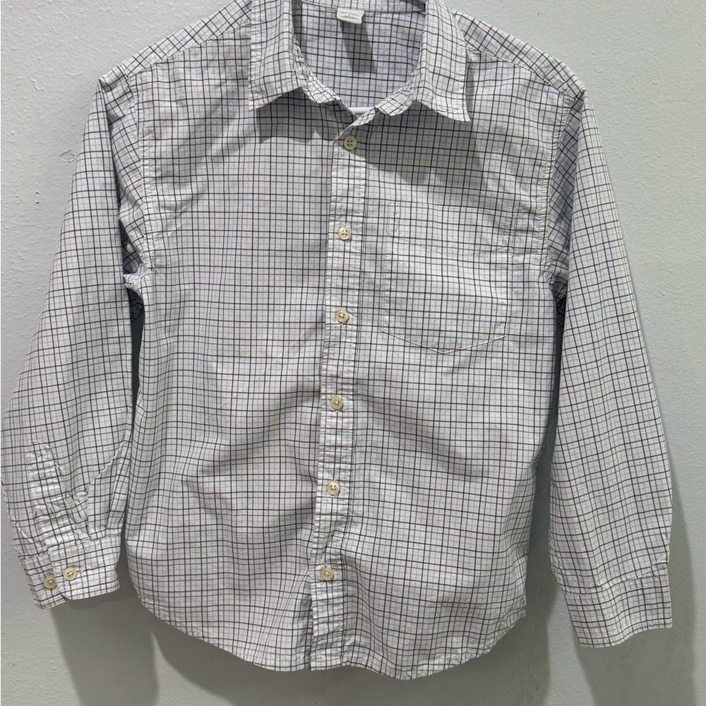 Old Navy Boy’s White and Black Checkered Shirt